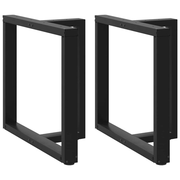 Esstischbeine T-Form, 80x35cm, Stahl Schwarz, 2er Set