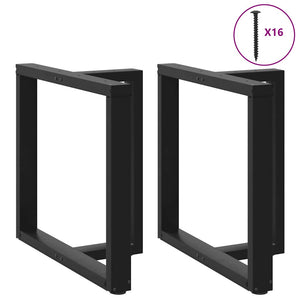 Esstischbeine T-Form, 80x35cm, Stahl Schwarz, 2er Set