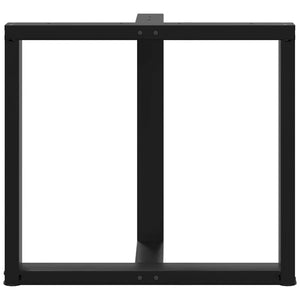 Esstischbeine T-Form, 80x35cm, Stahl Schwarz, 2er Set
