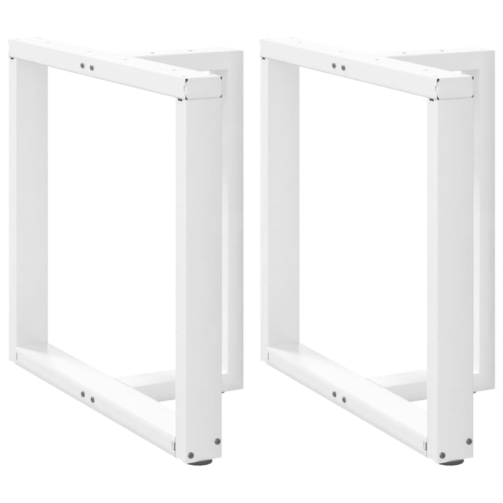vidaXL Pieds de table à manger en T 2 pcs Blanc 80x35x(72-73) cm Acier