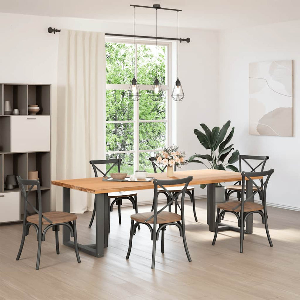 vidaXL Pieds de table à manger en T 2 pcs Anthracite 80x35x(72-73) cm Acier