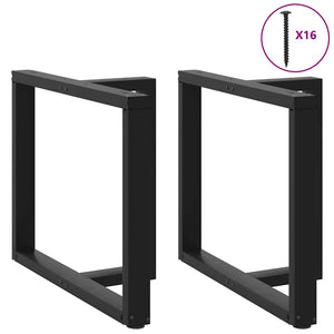 Esstischbeine T-Form, Schwarz, 2er Set