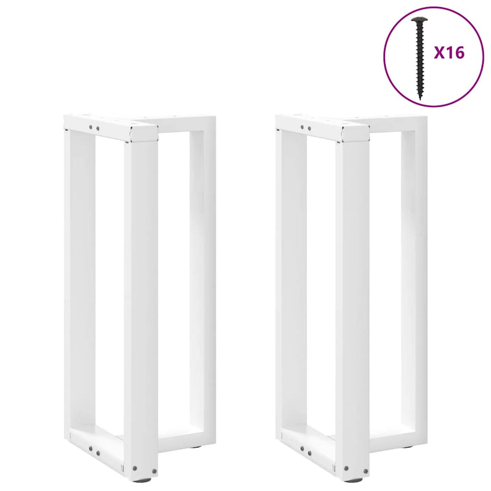 vidaXL Pieds de table de bar en T 2 pcs Blanc 40x35x(90-91) cm Acier