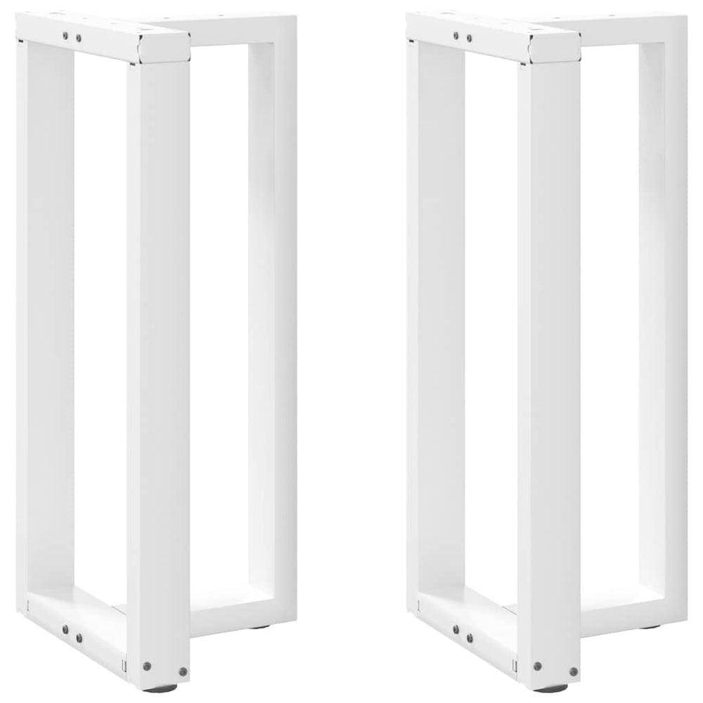 vidaXL Pieds de table de bar en T 2 pcs Blanc 40x35x(90-91) cm Acier