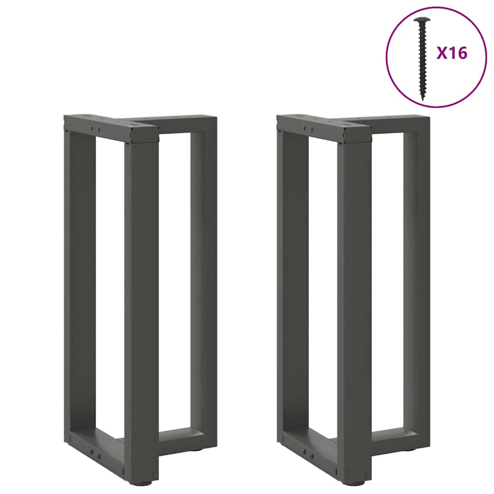 vidaXL Pieds de table de bar en T 2 pcs Anthracite 40x35x(90-91) cm Acier