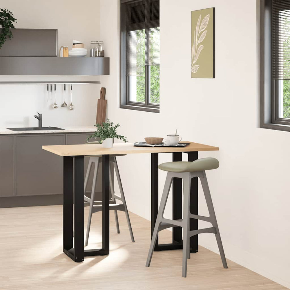 vidaXL Pieds de table de bar en T 2 pcs Noir 50x35x(90-91) cm Acier