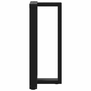 Bartischbeine T-Form, 2er Set, Schwarz, Stahl