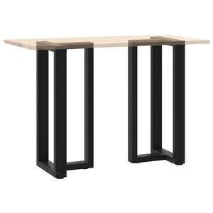 Bartischbeine T-Form, 2er Set, Schwarz, Stahl