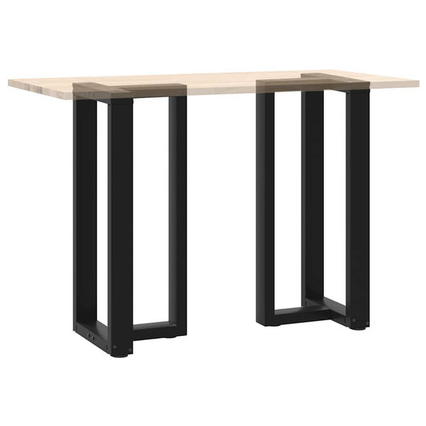 Bartischbeine T-Form, 2er Set, Schwarz, Stahl