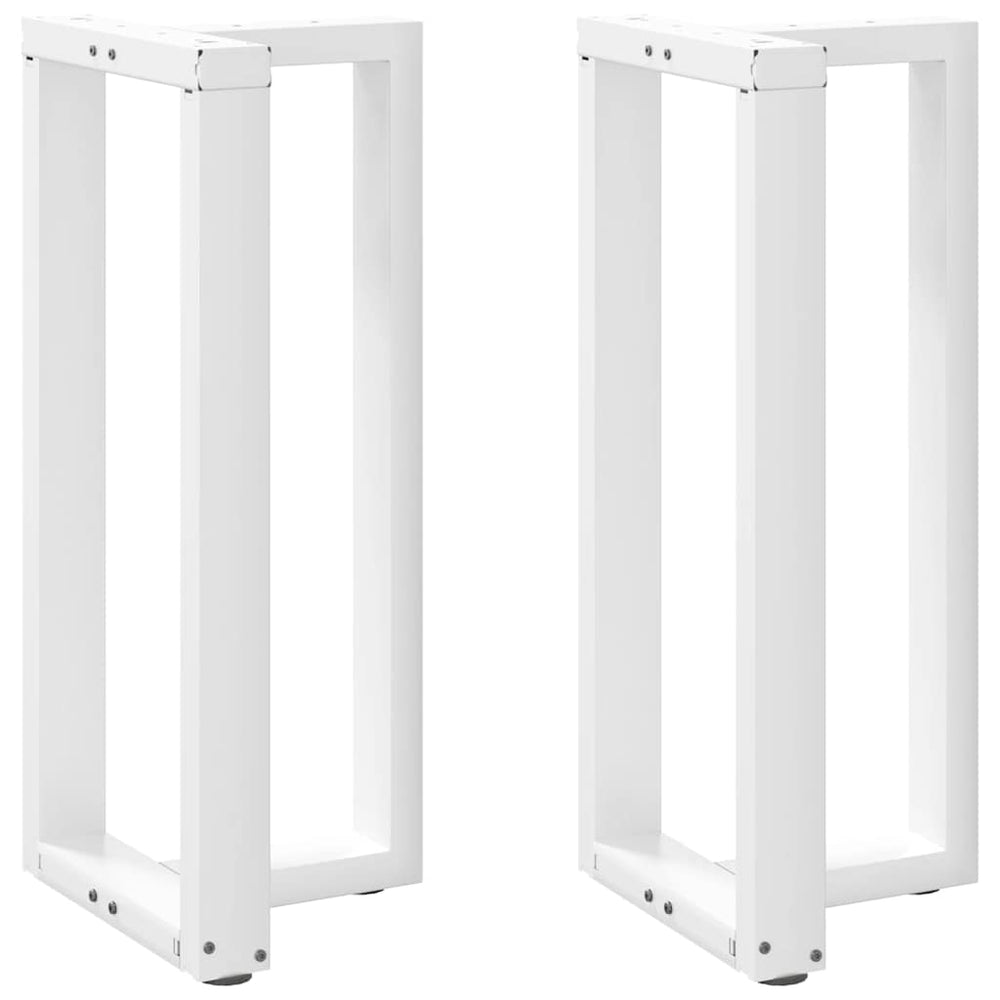 vidaXL Pieds de table de bar en T 2 pcs Blanc 50x35x(90-91) cm Acier