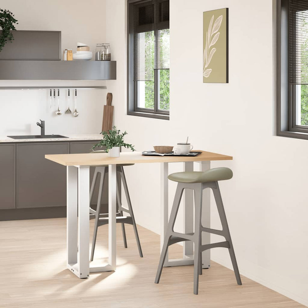 vidaXL Pieds de table de bar en T 2 pcs Blanc 50x35x(90-91) cm Acier