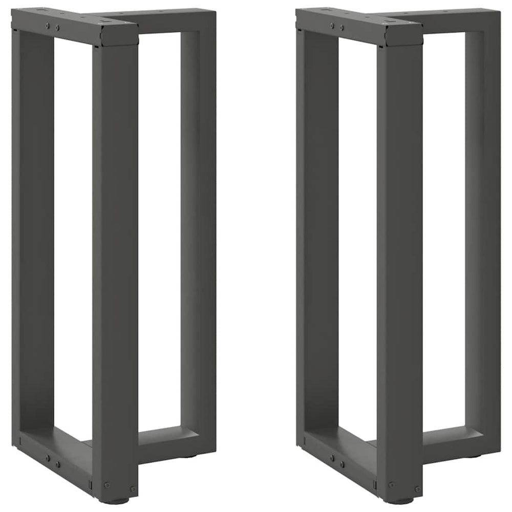 vidaXL Pieds de table de bar en T 2 pcs Anthracite 50x35x(90-91) cm Acier