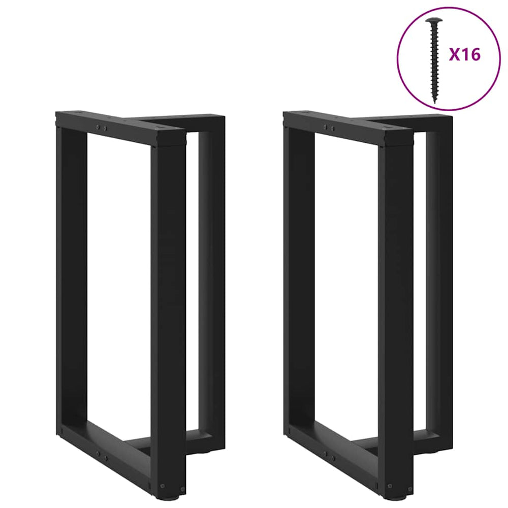 vidaXL Pieds de table de bar en T 2 pcs Noir 60x35x(90-91) cm Acier
