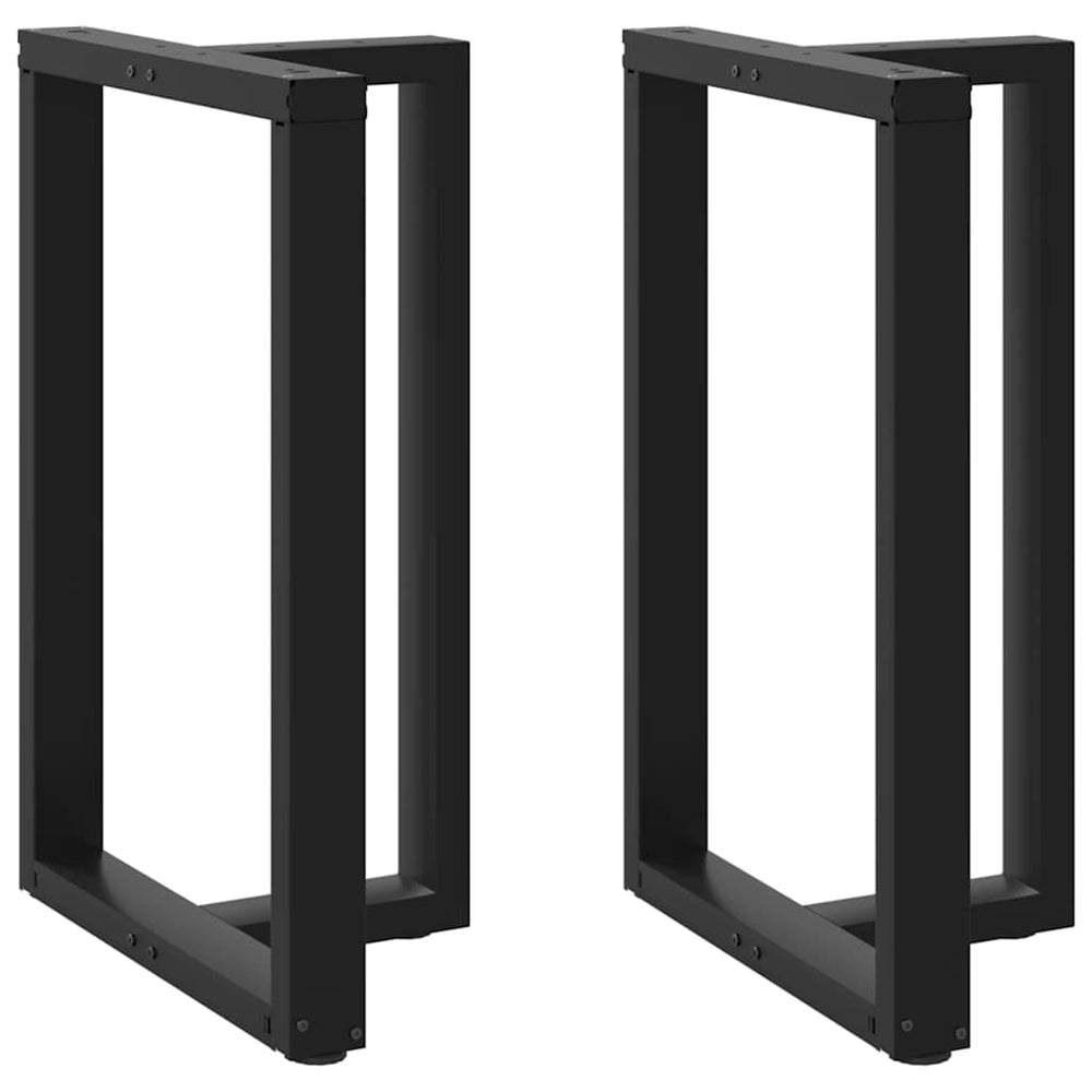 vidaXL Pieds de table de bar en T 2 pcs Noir 60x35x(90-91) cm Acier