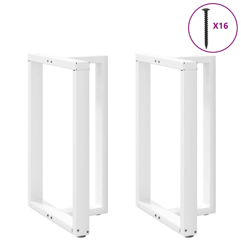 vidaXL Pieds de table de bar en T 2 pcs Blanc 60x35x(90-91) cm Acier