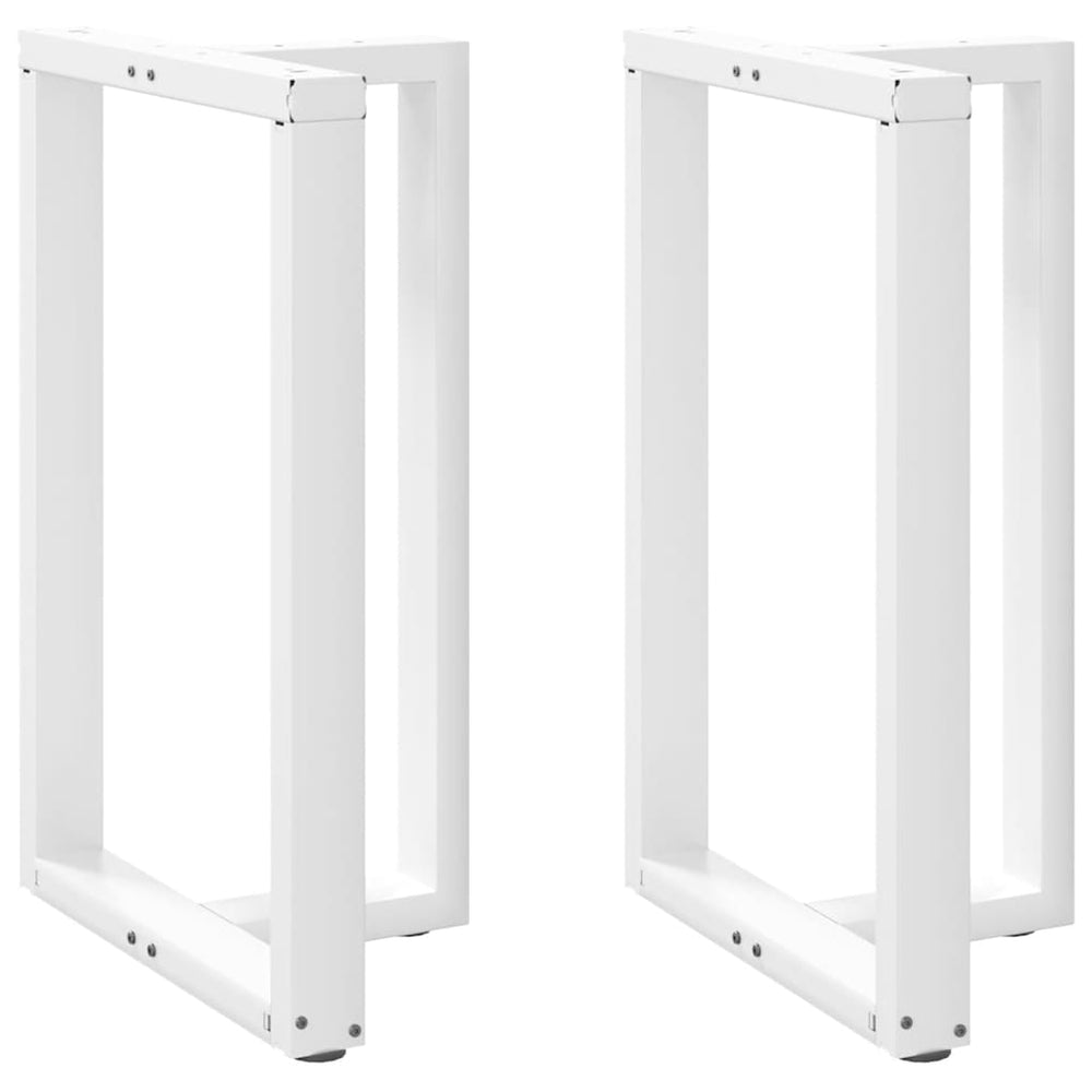 vidaXL Pieds de table de bar en T 2 pcs Blanc 60x35x(90-91) cm Acier