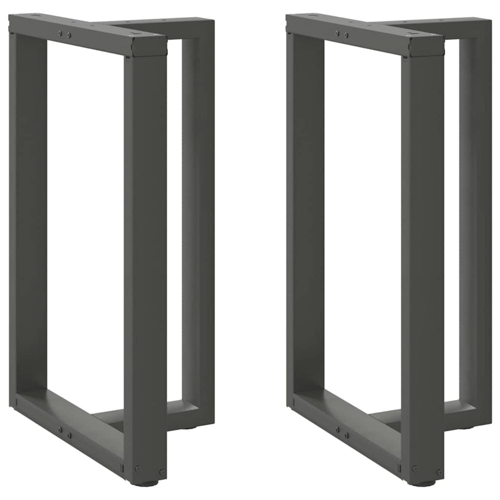 vidaXL Pieds de table de bar en T 2 pcs Anthracite 60x35x(90-91) cm Acier