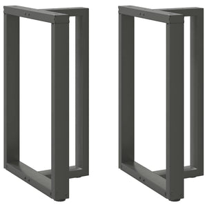 vidaXL Pieds de table de bar en T 2 pcs Anthracite 60x35x(90-91) cm Acier