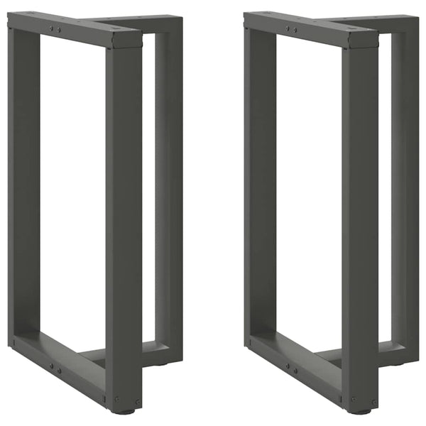vidaXL Pieds de table de bar en T 2 pcs Anthracite 60x35x(90-91) cm Acier