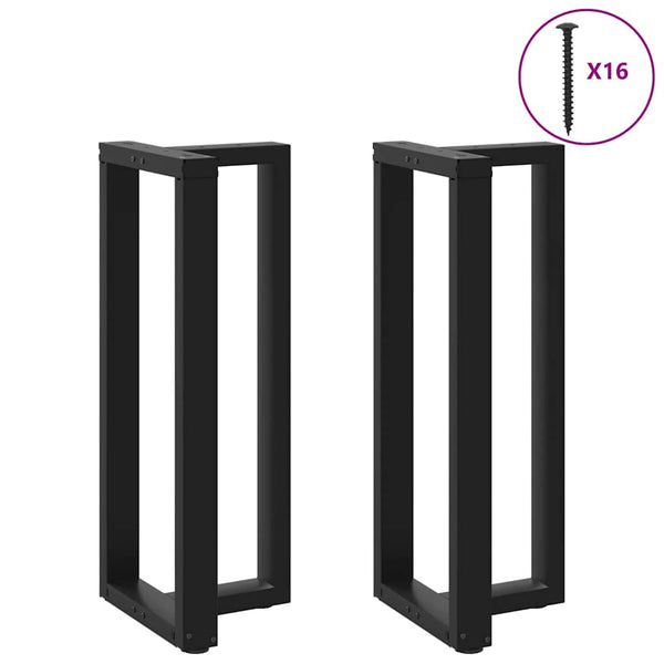 Schwarze Bartischbeine T-Form, 2er Set