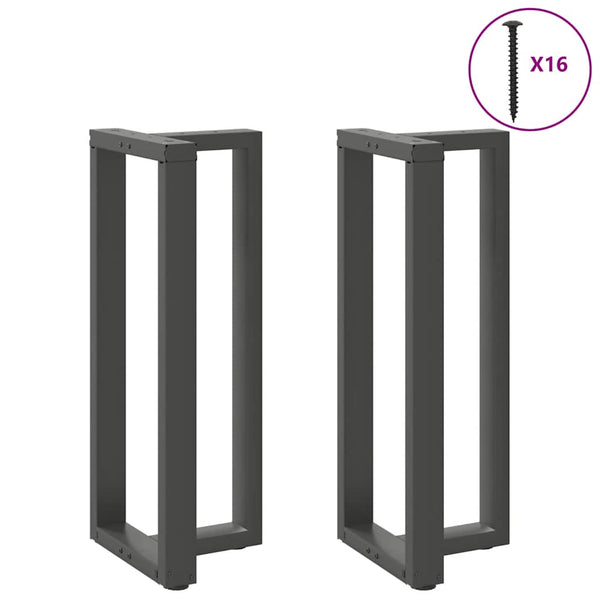 vidaXL Pieds de table de bar en T 2 pcs Anthracite 40x35x(100-101) cm Acier