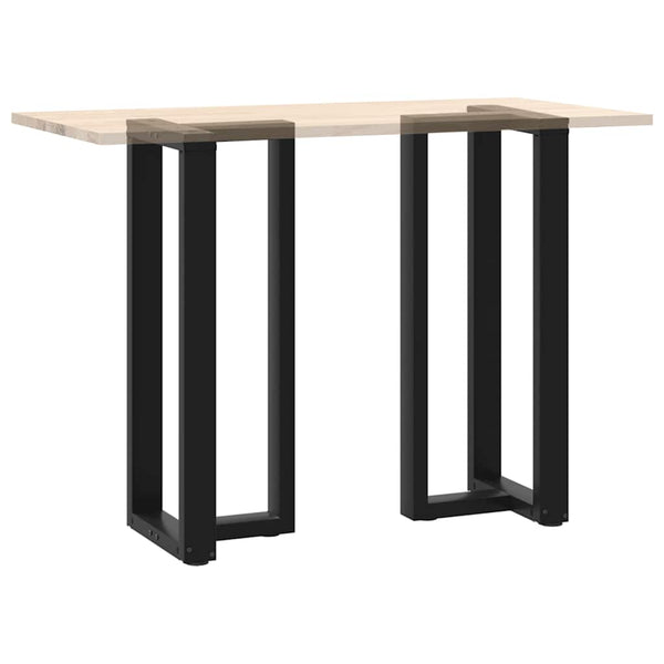 Bartischbeine T-Form, 2er Set, Schwarz