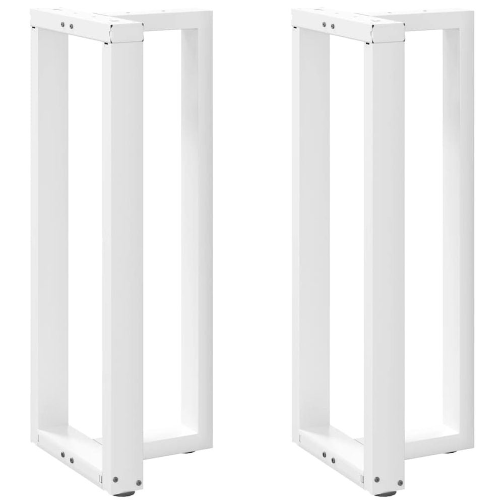 vidaXL Pieds de table de bar en T 2 pcs Blanc 50x35x(100-101) cm Acier