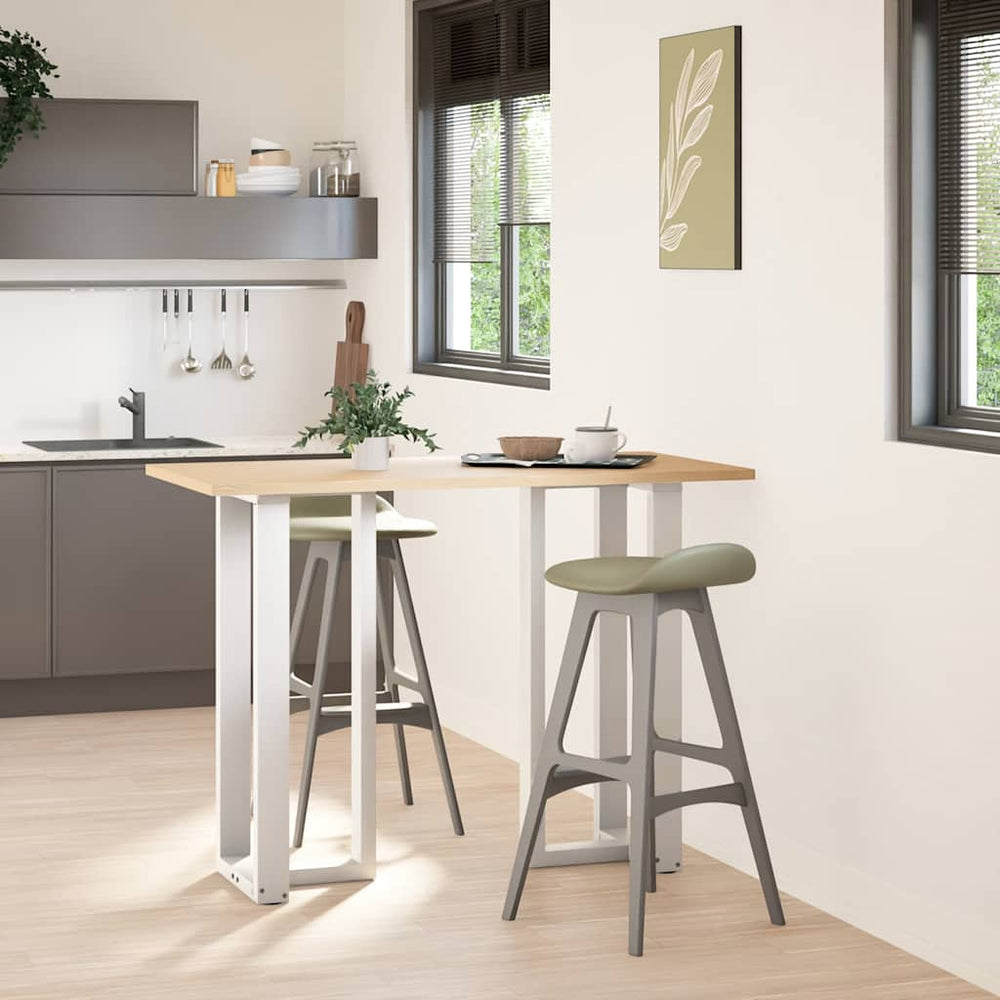 vidaXL Pieds de table de bar en T 2 pcs Blanc 50x35x(100-101) cm Acier