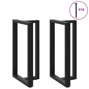 Bartischbeine T-Form, 2er Set, Schwarz