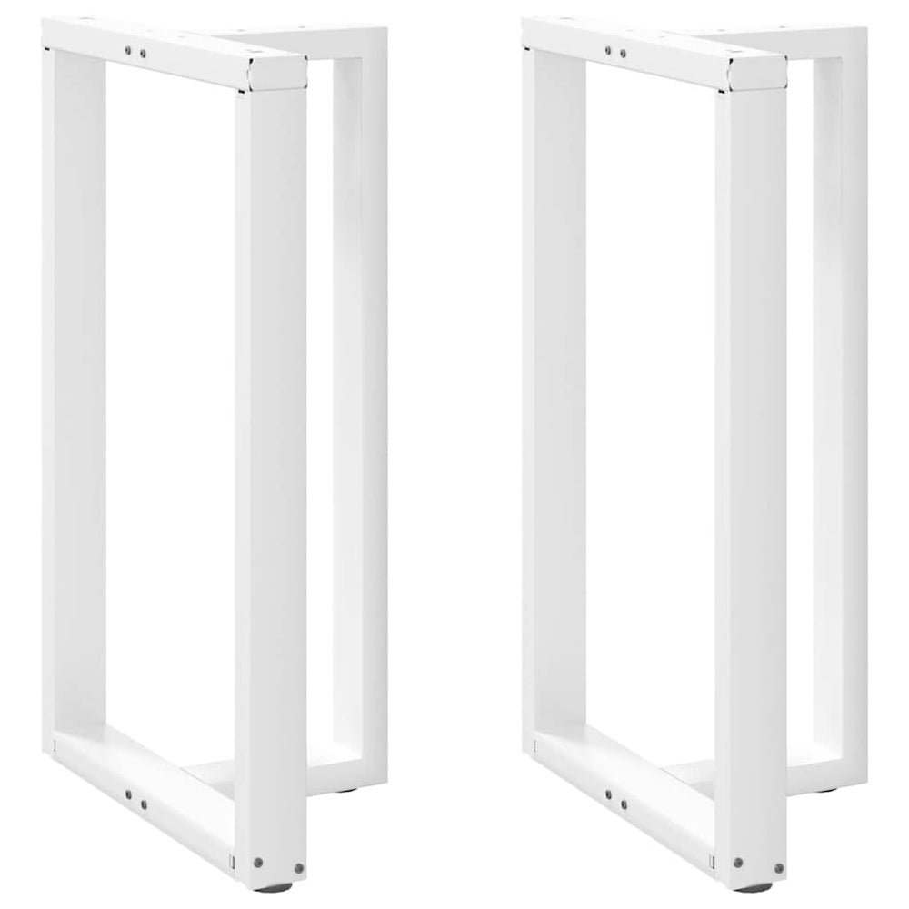 vidaXL Pieds de table de bar en T 2 pcs Blanc 60x35x(100-101) cm Acier