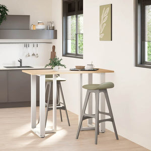 Weiße Bartischbeine T-Form, 2er Set