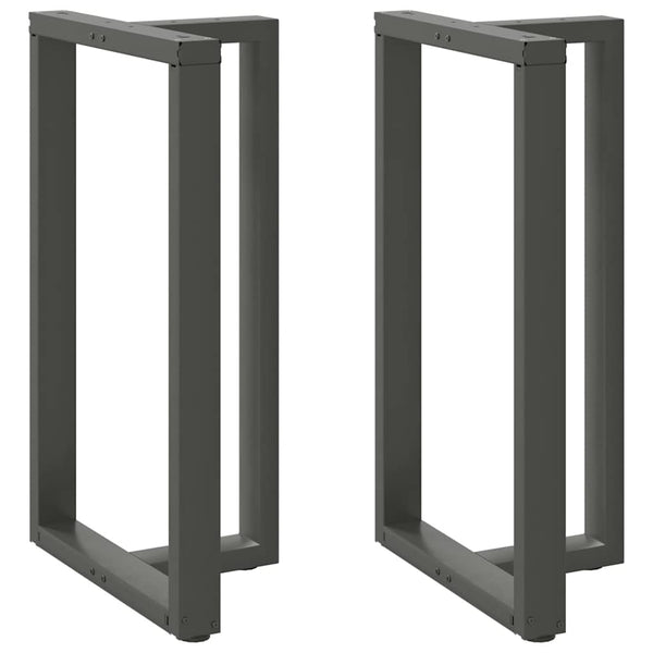 vidaXL Pieds de table de bar en T 2 pcs Anthracite 60x35x(100-101) cm Acier