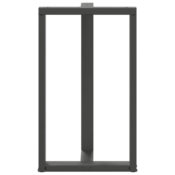 vidaXL Pieds de table de bar en T 2 pcs Anthracite 60x35x(100-101) cm Acier