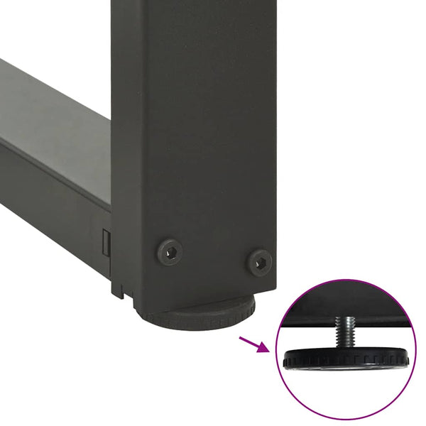 vidaXL Pieds de table de bar en T 2 pcs Anthracite 60x35x(100-101) cm Acier