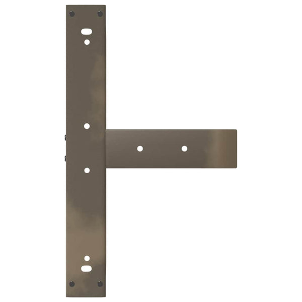 Bartischbeine T-Form, 2er Set, Naturstahl