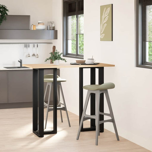 Bartischbeine T-Form Schwarz, 2er-Set