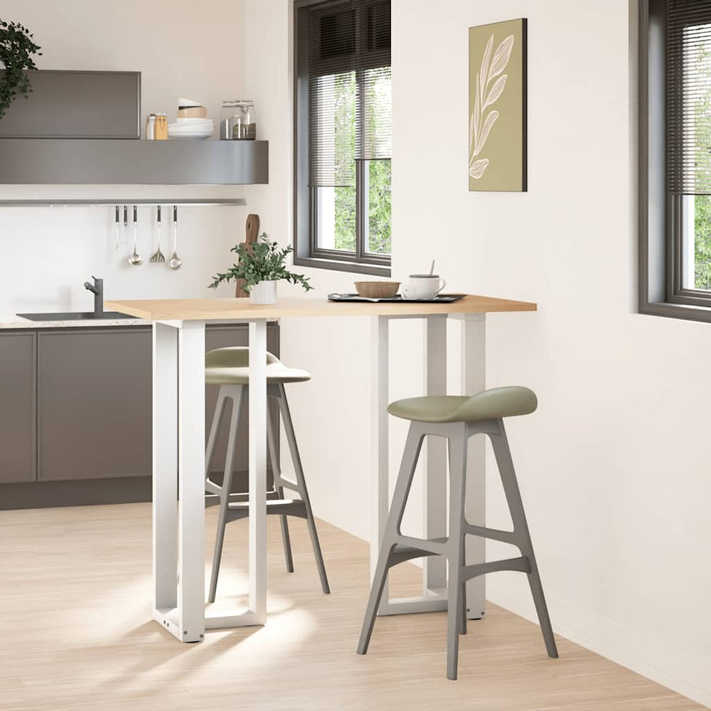 vidaXL Pieds de table de bar en T 2 pcs Blanc 40x35x(110-111) cm Acier
