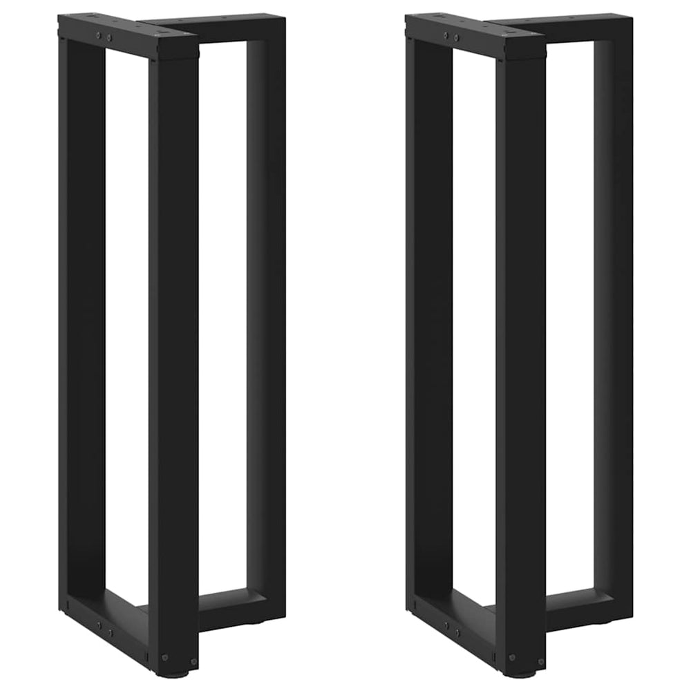 vidaXL Pieds de table de bar en T 2 pcs Noir 50x35x(110-111) cm Acier