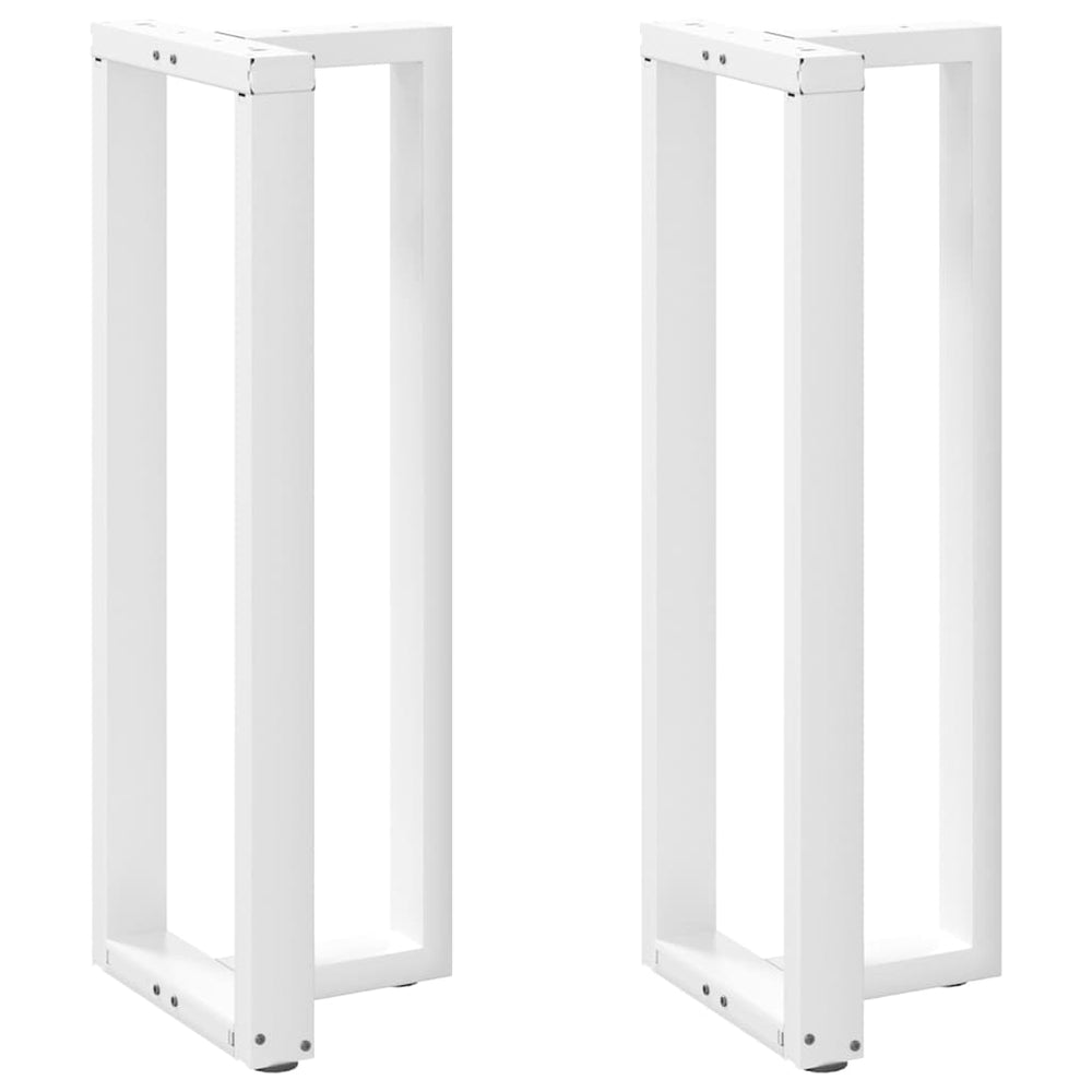 vidaXL Pieds de table de bar en T 2 pcs Blanc 50x35x(110-111) cm Acier