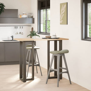 Stehtischbeine T-Form, 2er Set, Naturstahl