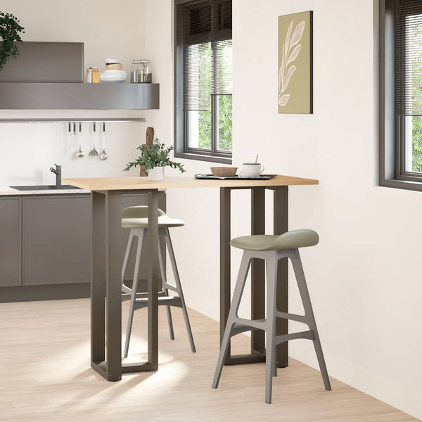 Stehtischbeine T-Form, 2er Set, Naturstahl