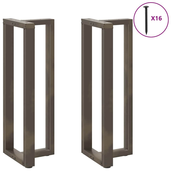 Stehtischbeine T-Form, 2er Set, Naturstahl