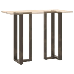Stehtischbeine T-Form, 2er Set, Naturstahl