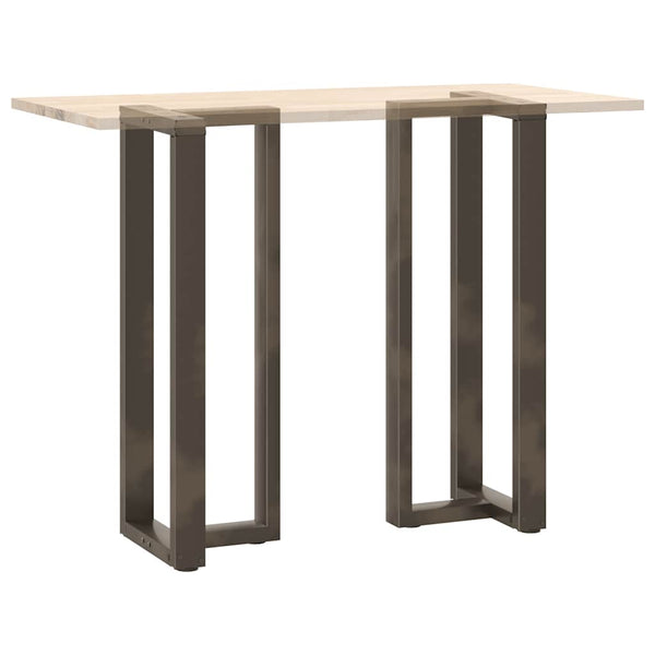 Stehtischbeine T-Form, 2er Set, Naturstahl