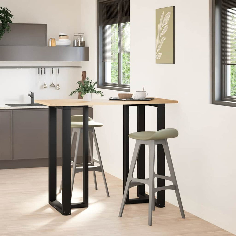 vidaXL Pieds de table de bar en T 2 pcs Noir 60x35x(110-111) cm Acier