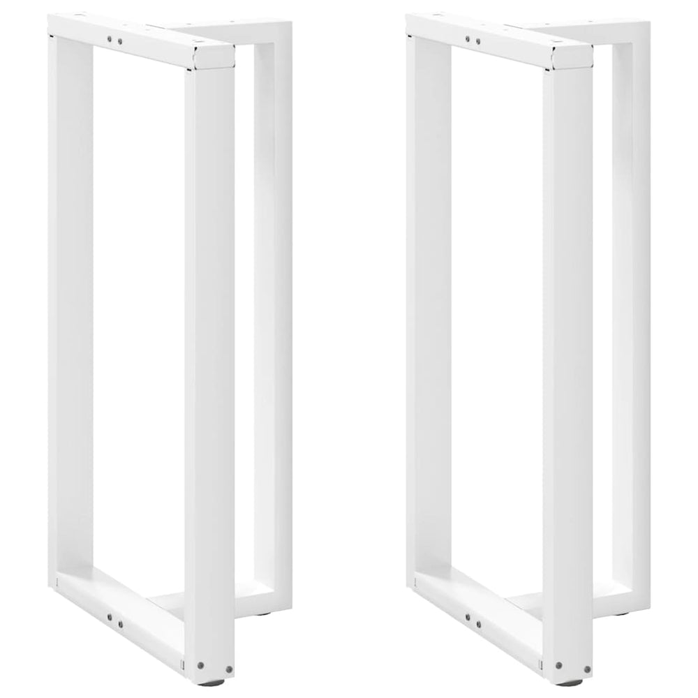 vidaXL Pieds de table de bar en T 2 pcs Blanc 60x35x(110-111) cm Acier