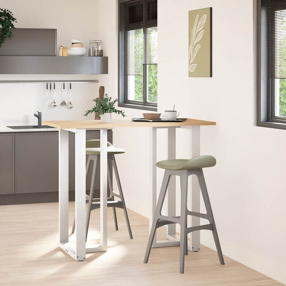 vidaXL Pieds de table de bar en T 2 pcs Blanc 60x35x(110-111) cm Acier