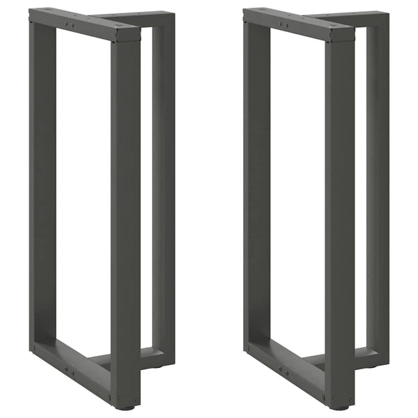 vidaXL Pieds de table de bar en T 2 pcs Anthracite 60x35x(110-111) cm Acier