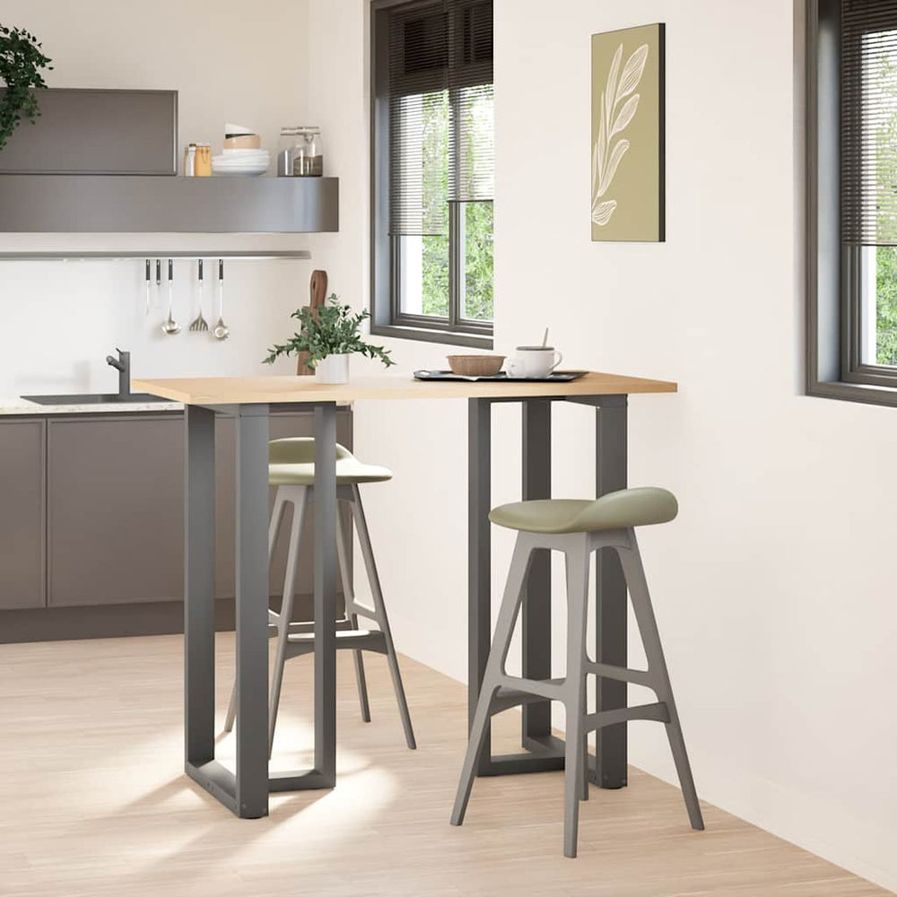 vidaXL Pieds de table de bar en T 2 pcs Anthracite 60x35x(110-111) cm Acier