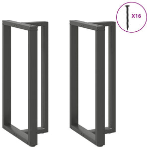 vidaXL Pieds de table de bar en T 2 pcs Anthracite 60x35x(110-111) cm Acier